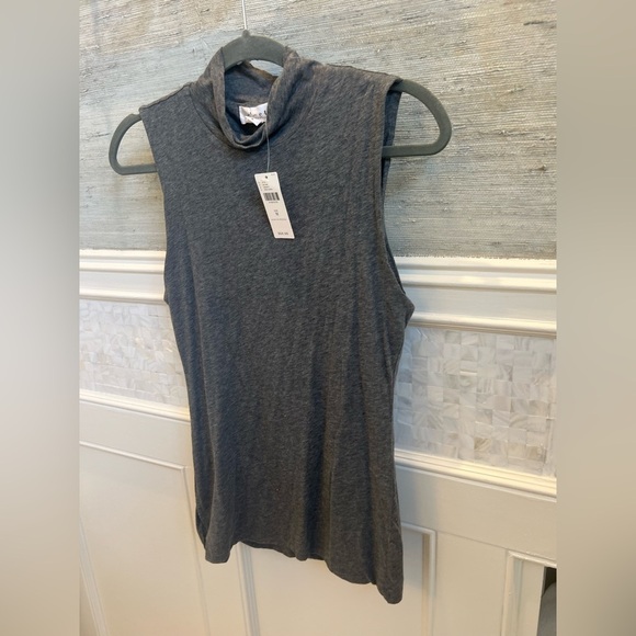 NWT new Anthropologie velvet graham & spencer sleeveless mock neck top gray med - Picture 11 of 14